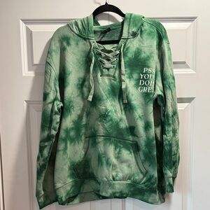 Torrid Green Tie-Dye Lace-Up Hoodie. Size 2.